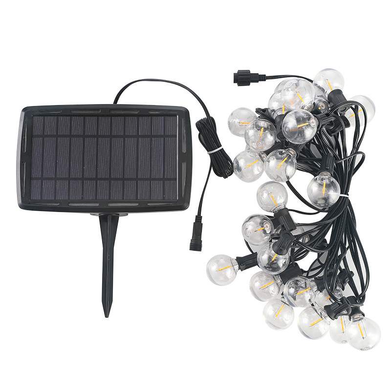 Outdoor Waterproof 25 LED G40 S14 Bulb Solar POWERED Christmas fairy String Light for Wedding,Patio,Garden,Hotel