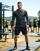 T-shirt à manches longues camouflage pour homme, léger, séchage rapide, respirant, 95% polyester, 5% élasthanne, sports de plein air, personnalisation OEM disponible