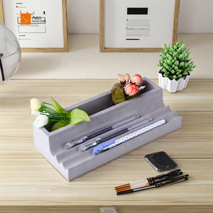 Portalápices Rectangular de moda de cemento gris con almacenamiento de caja de plantas en <span class=keywords><strong>maceta</strong></span> Novedad Oficina o regalo de regreso a la escuela - Product Image 1