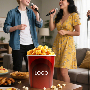 Seau à popcorn en papier personnalisé de 130 oz, avec revêtement en PE de qualité alimentaire, gobelet à popcorn jetable pour cinéma - Product Image 4