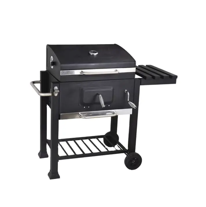 Bbq Outdoor Picknick Vouwen Houtskool Grill Met Kleine Vat Roker Grill