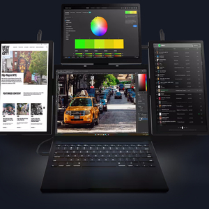 Ba di động màn hình attachable 14 "FHD IPS có thể gập lại chủ kép ba mở rộng màn hình USB Màn hình hiển thị cho máy tính xách tay - Product Image 3