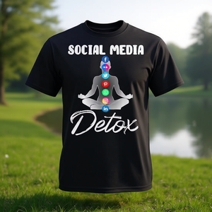T-shirt Social Media Detox Anti Smartphone Digital Detox Yoga Design Unisexe Taille adulte - Product Image 3