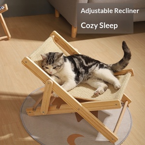 Chaise à bascule pour chat avec coussin en tissu anti-griffes intégré, fauteuil inclinable pour chaton, chaise à bascule pour animaux de compagnie, toutes saisons - Product Image 1