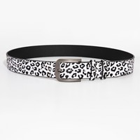 Ceinture Y2K pour femme, ceinture de créateur, imprimé léopard, boucle ardillon, vintage, double boucle, sangle embossée 3D, accessoire de mode pour femme