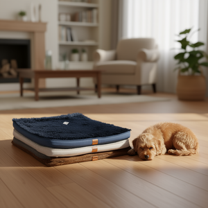 Tappetino per Animali Domestici Yommy in Schiuma 70x110x5cm Blu, Base Impermeabile Antiscivolo, Cuccia per Cani - Product Image 2