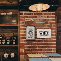 Letrero Metálico con Frase de Vino, Decoración de Pared con Diseño de Copa de Vino para el Hogar, Bar o Cocina