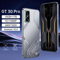 Teléfono Inteligente GT 30 Pro 5G, 16GB+1TB, 8000mAh, Pantalla HD de 7.3 Pulgadas, Cámara de 108MP, Doble SIM/TF, Marco Metálico, Android 15, 120Hz, MTK 62XX, Carga Rápida
