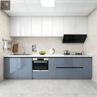 Meubles de cuisine minimalistes finis brillants en MDF, design moderne, ensemble complet de meubles de cuisine sur mesure