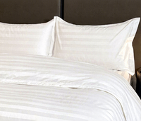 Ensemble de literie d'hôtel en coton tissé blanc solide 200TC avec rembourrage en polyester, 4 pièces, pour chambres d'hôtes, Airbnb, hôpitaux et usage domestique