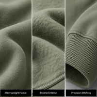 Sweat-shirt à capuche sur mesure pour homme, teint pigmentaire, en molleton brossé épais, coupe décontractée, vert sauge