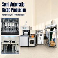 Souffleuse semi-automatique de bouteilles PET à 4 cavités avec système de chauffage et d'alimentation des préformes, pour préformes de 28, 30 et 38 mm de diamètre de col
