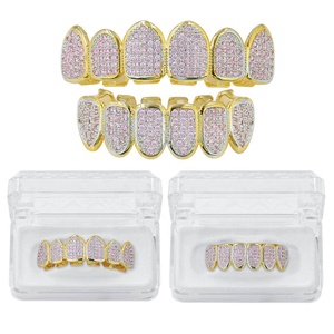 Nuova vendita all'ingrosso da uomo Hip Hop Gold denti Grillz in alto e in basso ghiacciato Grillz <span class=keywords><strong>Dental</strong></span> Cubic Zirconia vampiro personalizzato Grillz denti regalo - Product Image 6