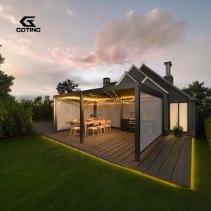 Cơ Giới ngoài trời nhôm louvered tán điều khiển từ xa sơn tĩnh điện hợp kim dễ dàng lắp ráp ban công hiên sân thượng sàn vườn - Product Image 5