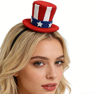 Sombrero Tío Sam De Felpa Boland | Gorra De Copa Con Bandera De EE.UU., Para Fiestas Temáticas Y Carnaval, Talla única
