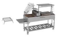 Barbecue argentin Gaucho pour extérieur, chariot en acier inoxydable avec revêtement en poudre, allumage électronique, dispositif de sécurité contre les flammes, usage commercial