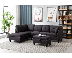 Factory Supplier Fabric L sharp Turkish Office Furniture Sofa Set
