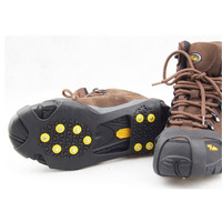 TOMITOMO TT-J044 10 crampons en acier anti-dérapants pour chaussures, crampons en silicone pour la neige, pour la randonnée, le ski, le camping et les voyages
