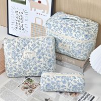 Sac de toilette personnalisé de style pastoral campagnard, imperméable, durable, avec logo personnalisé, souvenir, imprimé floral léopard, sac à maquillage