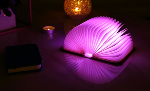 Novelty Gift Wooden Book Light Folding Book <b>Lamp</b> Folding Night Light USB Rechargeable Wooden <b>Table</b> <b>Lamp</b> for Home Office Decor - Product Image 5