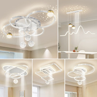 Lampe de plafond LED ronde dorée noire et blanche Zeal Lighting, lumière chaude simple, ciel étoilé, pour salon