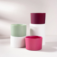 Pot à bougie vide OEM en gros, 4 oz, en verre coloré, cylindrique, de forme ronde