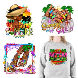 Summer Patch Iron On Family Vacation Sticker Hot Summer Girl Beach Vibes DTF Transfer Ready To Press For Clothing