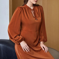 2023 nouveauté printemps et automne grande taille robes à manches longues solide décontracté femmes vêtements dame robes élégantes