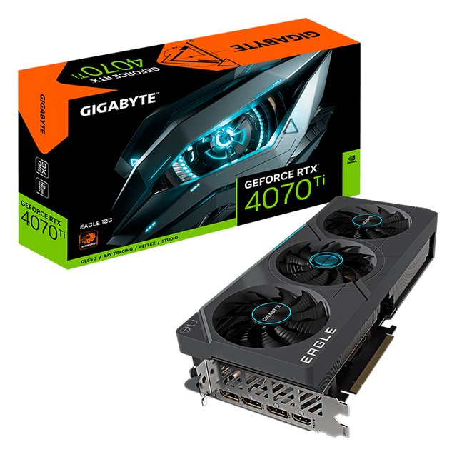 Used GIGABYTE GeForce RTX 4070 Ti EAGLE 12G Graphics Card with 12GB GDDR6X 192 Bit Memory Powered by GeForce RTX 4070 Ti
