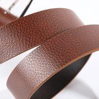 Ceinture Classique en Cuir PU pour Homme avec Boucle Ardillon, Couleur Unie Vintage, pour Jeans Décontractés, Ceinture de Taille pour Tenue Quotidienne et Professionnelle, Ceinture de Pantalon pour Homme