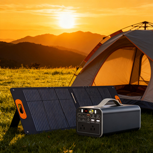Station d'alimentation solaire portable d'origine 500W avec batterie lithium-ion, USB et lumière LED pour le camping en extérieur - Product Image 2