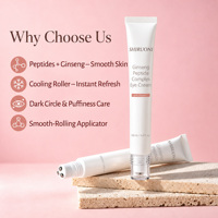 Crème Contour des Yeux Multi-Peptides au Ginseng à Marque Blanche avec Céramide et Acide Hyaluronique, Raffermissante et Éclaircissante, à Appliquer au Rouleau Massant
