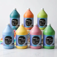 Peinture textile 3,8 L pour vêtements DIY, fournitures d'art textile, couleurs vives thermosensibles et lavables pour débutants
