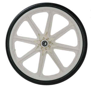 Roues plates sans chambre à air OEM de 20 pouces, roulements à billes, mousse PU durable, rayons en plastique, capacité de charge de 100 kg pour chariots utilitaires de jardin, neuf d'usine - Product Image 4