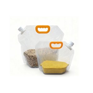 Pochettes Doypack Personnalisées Blanches et Noires 200ml 1000ml 5L avec Bec Verseur, en Aluminium et Plastique, pour Vin et Liquides, avec Poignée - Product Image 1