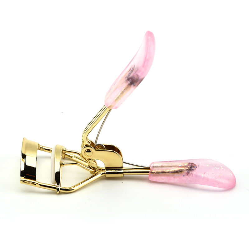 Amazon Hot Selling Curler Eyelash Curler Eye Makeup Tool Eyelash Curlerhandle Sequined Silicone Cute Mini Eyelash Curler 