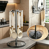 Support mural multifonctionnel moderne pour spatules de cuisine, égouttoir rotatif, organisateur de rangement pour ustensiles, porte-spatules et cuillères