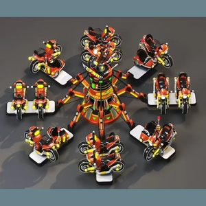 Atracciones de Parque de Diversiones para Niños, Interiores/Exteriores: Motocicleta Voladora - Guerrero Marciano, Atracción para Centros Comerciales - Product Image 1