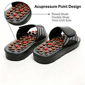 Chaussons de massage par <span class=keywords><strong>acupression</strong></span> à sangle réglable, avec points de réflexologie rotatifs, unisexe, pour soins des pieds en intérieur et soulagement de la douleur plantaire - Product Image 3