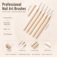 Pinceaux ergonomiques légers pour le traçage de lignes d'ongles, logo personnalisé, poils en nylon doux, contrôle stable pour la peinture de lignes fines en gel
