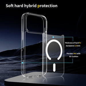 Funda Magnética Antigolpes para <span class=keywords><strong>Teléfono</strong></span> con Marco <span class=keywords><strong>de</strong></span> TPU y Parte Trasera <span class=keywords><strong>de</strong></span> PC Transparente Antiamarilleo para iPhone 17 17 Pro 17 Pro Max Air 17 - Product Image 2