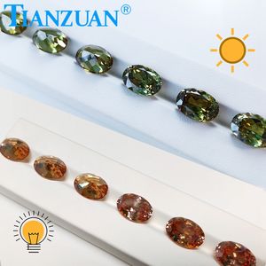 <span class=keywords><strong>Pietra</strong></span> Sciolta Ovale 7x9 8x10 in Diasporo Turco Gibbsite <span class=keywords><strong>Zultanite</strong></span> Verde-Giallo Cangiante Zirconia Cubica - Product Image 4