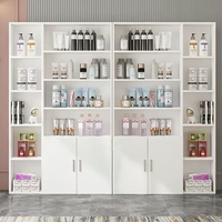 Meuble de présentation élégant et stable en bois pour salon de beauté, design raffiné et robuste