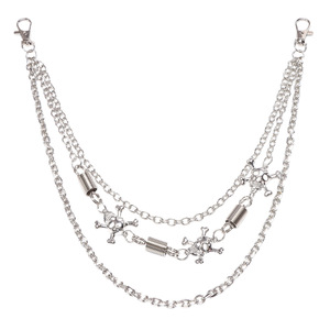 Chaîne de taille Hip Hop Punk Metal avec pendentif croix et crâne, chaîne de pantalon en alliage de zinc, style streetwear décontracté, multicouche - Product Image 5