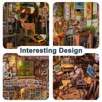 Kit de bricolage en bois éco-responsable For Haven Zero, puzzle 3D, mini-maison de bibliothèque découpée au laser, pour serre-livres, à partir de 14 ans