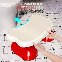 Repose-pieds de toilette compact en plastique, durable, antidérapant, anti-odeur, écologique, anti-blocage, gain de place, design en forme de C pour les petits espaces