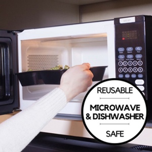 Factory Microwavable Food Containers Disposable 3 Compartment Bento Food Storage Lunch Boxes Meal Prep Containers Black Base - Product Image 5