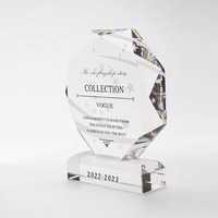 Trophée en cristal poli sur mesure avec gravure de logo et texte, design créatif, cadeau de reconnaissance d'entreprise pour les récompenses professionnelles