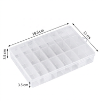 Boîte de rangement transparente à 24 compartiments avec couvercle pour papeterie, bijoux, composants électroniques et perles