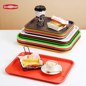 Negro Hotel Restaurante Café Cerveza Bar Antideslizante Plástico Bandeja para servir comida rápida - Product Image 5